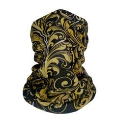 Siyah Sarı Desenli Buff Bandana – Şık ve Çok Amaçlı Boyunluk