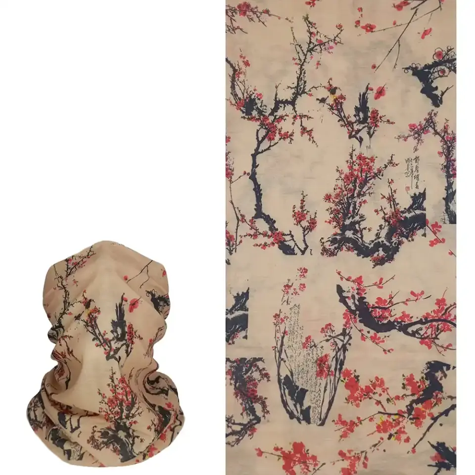 Sakura Desenli saça bağlanan buff Boru Bandana Saç Bandı
