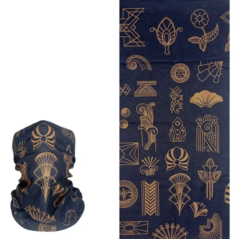 Antik Sembol Desenli saça ve boyuna bağlanan buff Boru Bandana Saç Bandı