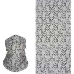 Kedi Desenli Buff – Sevimli Çizim Tasarımlı Unisex Boyunluk & Bandana
