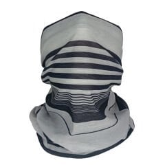 Siyah Beyaz Çizgili Çok Amaçlı Bandana Boyunluk - Unisex Modern Tasarım
