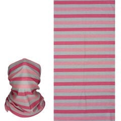 Pembe Gri Çizgili Buff – Unisex Çok Amaçlı Boyunluk & Bandana