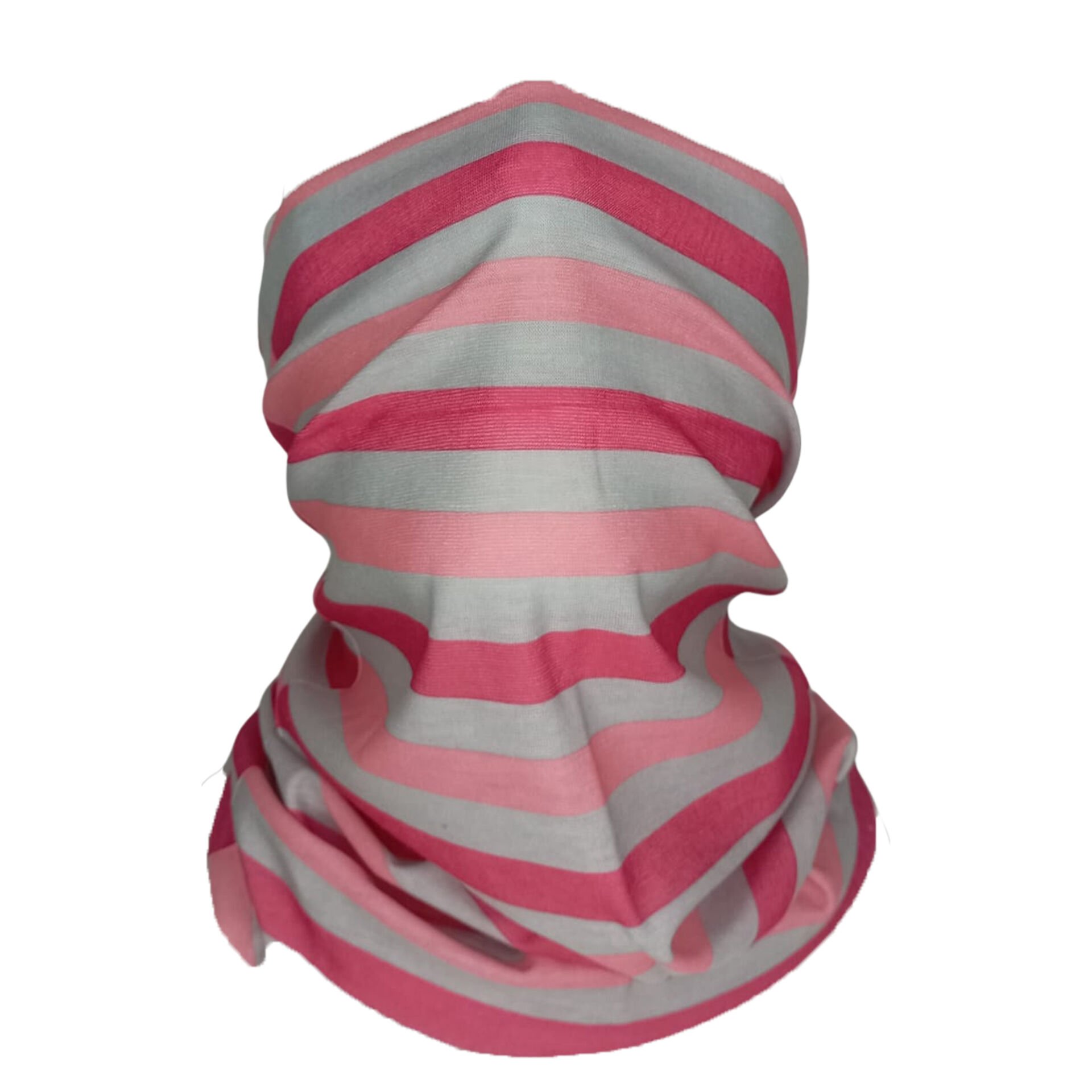 Pembe Gri Çizgili Buff – Unisex Çok Amaçlı Boyunluk & Bandana