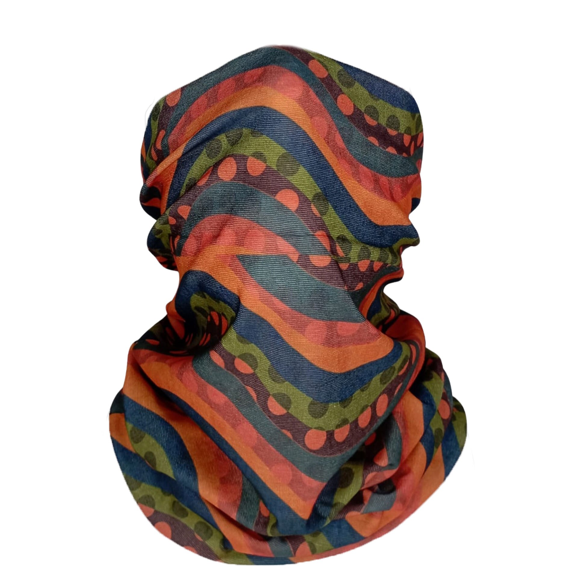 Renkli Dalga Desenli Buff – Retro Tarz Çok Amaçlı Boyunluk & Bandana