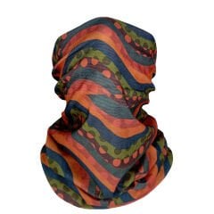 Renkli Dalga Desenli Çok Amaçlı Bandana Boyunluk - Retro Tarz