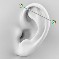 Toplu Gökkuşağı Çelik 1,6 mm Düz Bar Piercing, Köprü-Industrial