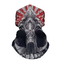 Kırmızı Işınlı Kafatası Desenli Buff – Asi Tarz Çok Amaçlı Boyunluk & Bandana