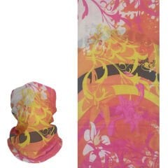 Tropikal Çiçek Desenli Buff – Renkli Çok Amaçlı Bandana & Boyunluk