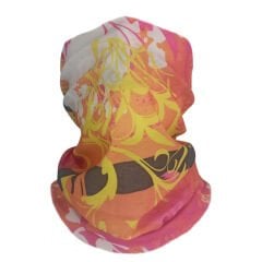 Tropikal Çiçek Desenli Renkli Çok Amaçlı Bandana Boyunluk - Çok Amaçlı Boyunluk