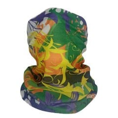 Renkli Çiçek Desenli Buff – Tropikal Çok Amaçlı Bandana & Boyunluk