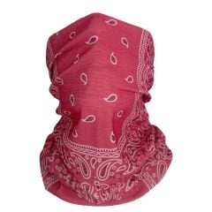 Kırmızı Bandana Desenli Klasik Tarz Boru Bandana