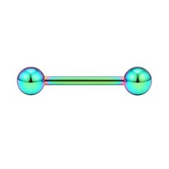 Toplu Gökkuşağı Çelik 1,6 mm Düz Bar Piercing, Dil-Venom-Transverse Lobe