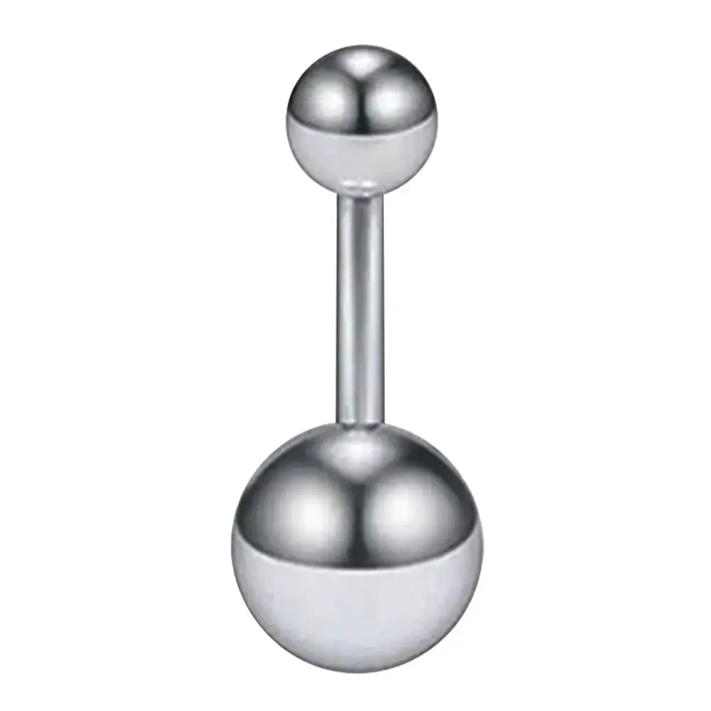 Gümüş Renk Toplu 316L Cerrahi Çelik Göbek Piercing Genel Görünüm