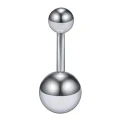 Gümüş Renk Toplu 316L Cerrahi Çelik Göbek Piercing Genel Görünüm