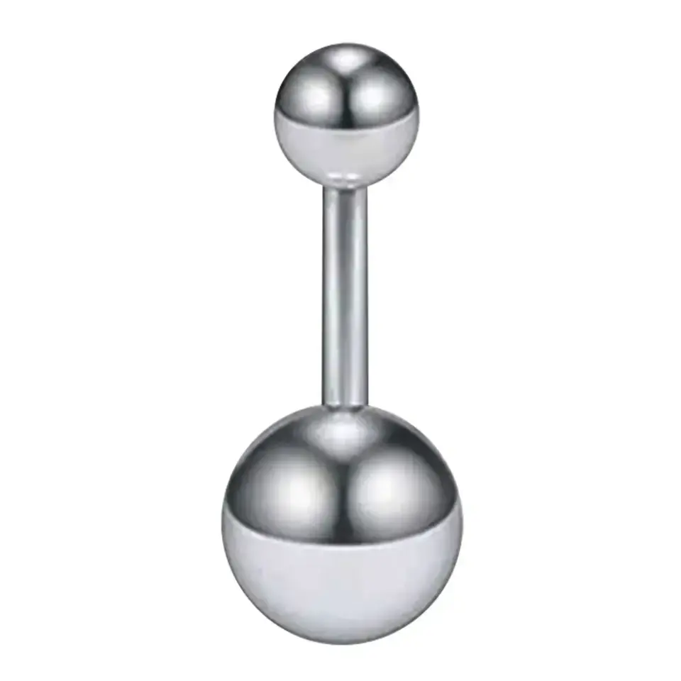 Gümüş Renk Toplu 316L Cerrahi Çelik Göbek Piercing Genel Görünüm