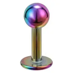 Gökkuşağı renkli 316L cerrahi çelik dudak tragus kıkırdak piercing