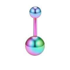 Toplu Gökkuşağı Çelik Göbek Piercing