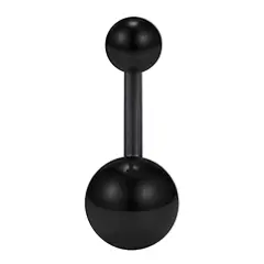 Siyah Renk Toplu 316L Cerrahi Çelik Göbek Piercing Genel Görünüm