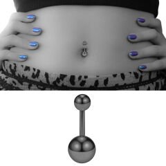 Toplu Siyah Çelik Göbek Piercing