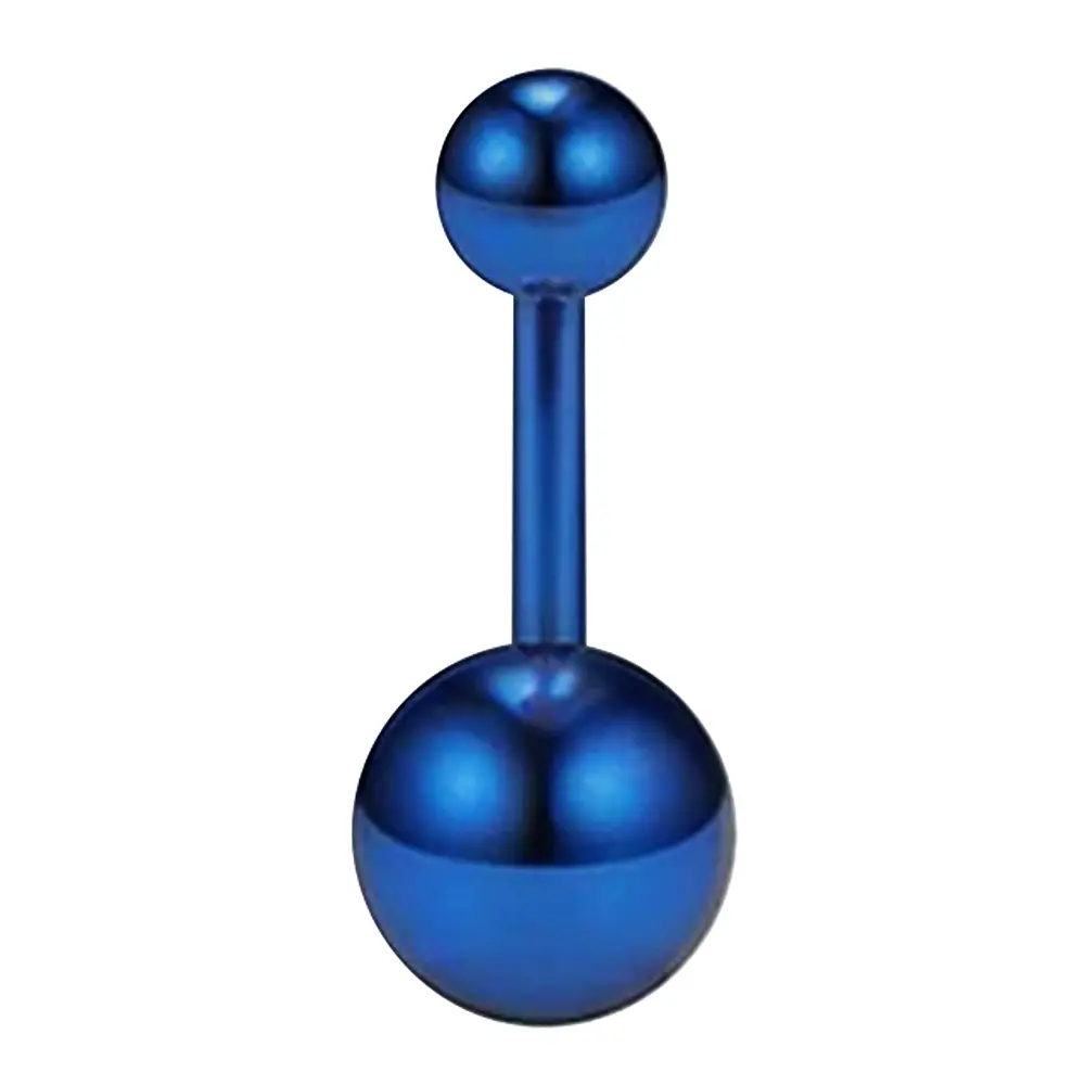 Mavi Renk Toplu 316L Cerrahi Çelik Göbek Piercing Genel Görünüm