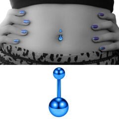 Toplu Mavi Çelik Göbek Piercing