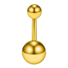 Altın Renk Toplu 316L Cerrahi Çelik Göbek Piercing Genel Görünüm ve Işıltı