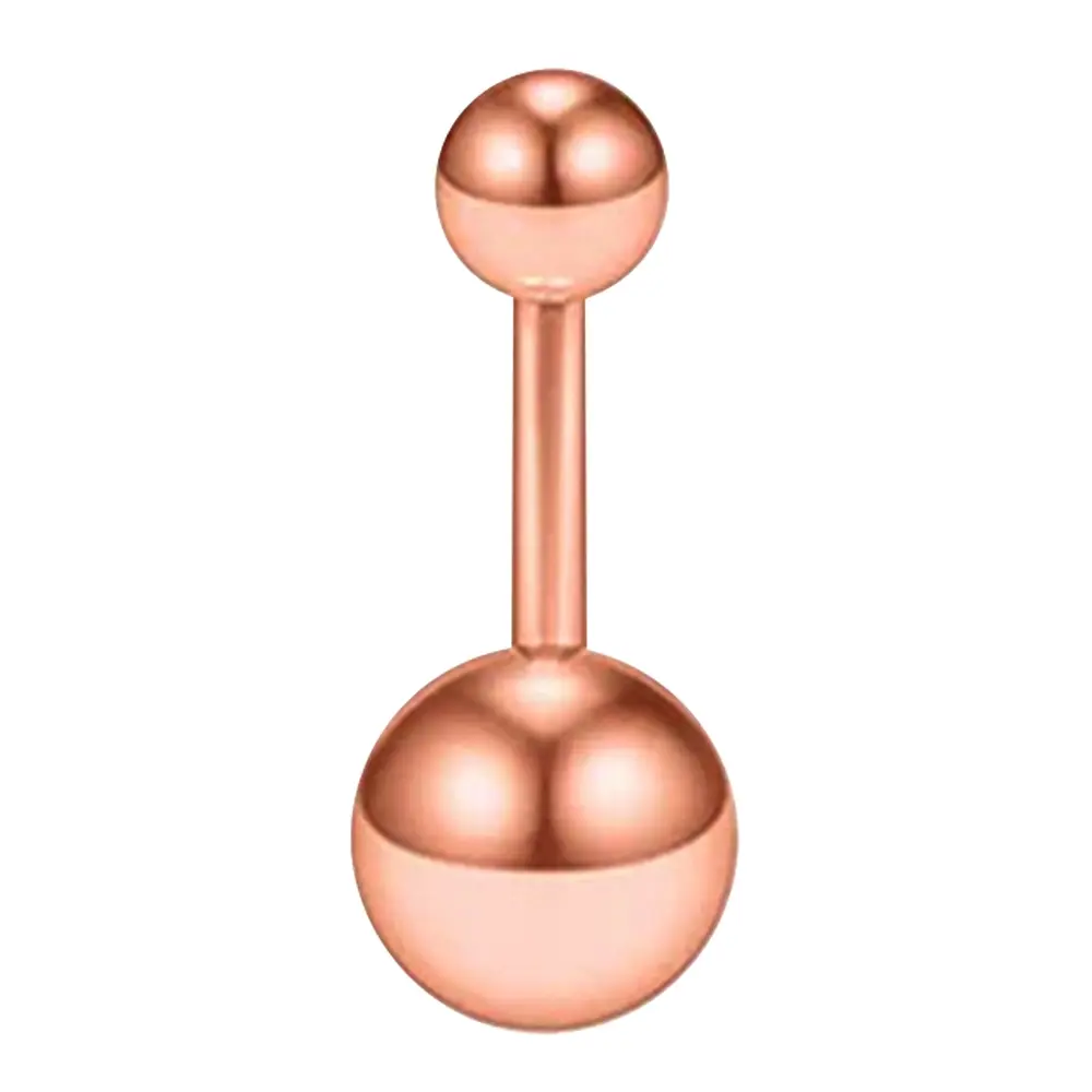 Rose Renk Toplu 316L Cerrahi Çelik Göbek Piercing Genel Estetik Görünüm