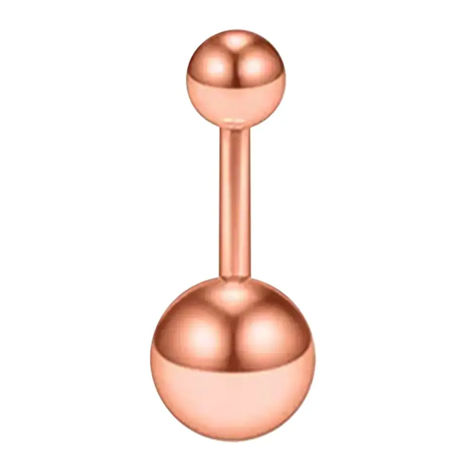 Rose Renk Toplu 316L Cerrahi Çelik Göbek Piercing Genel Estetik Görünüm