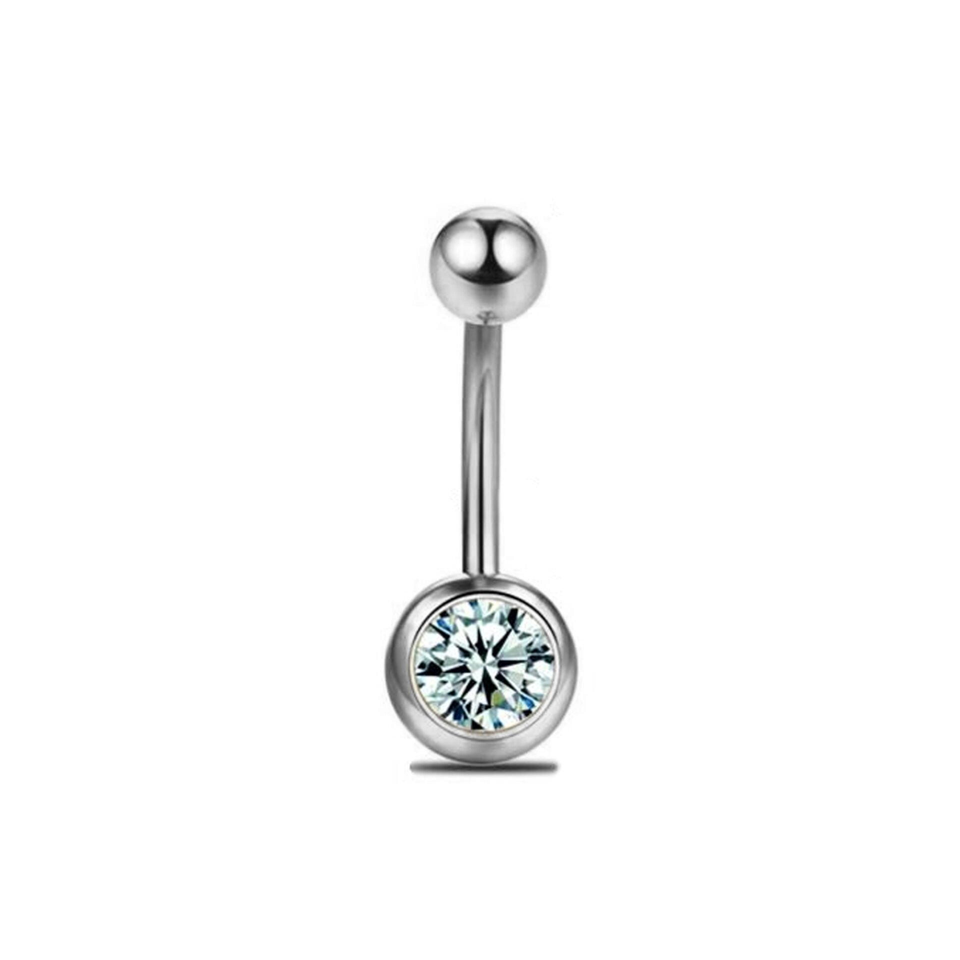 Taşlı Toplu Çelik Göbek Piercing