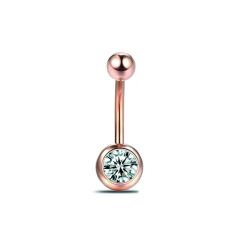 Taşlı Toplu Rose Çelik Göbek Piercing