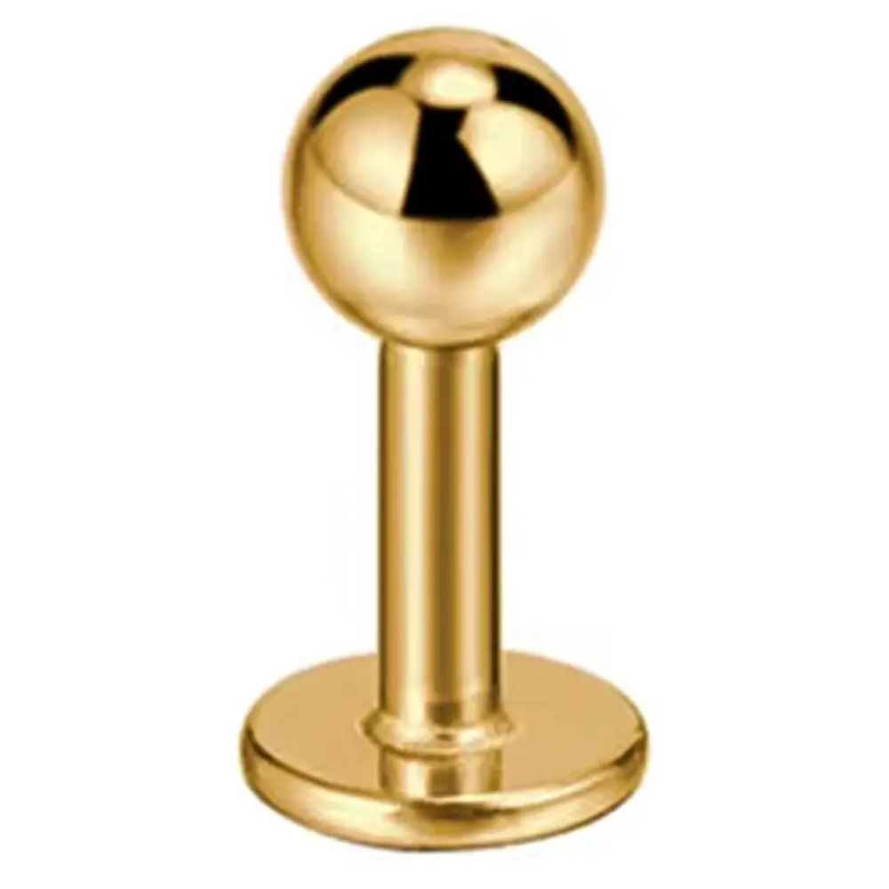 Gold kaplama 316L cerrahi çelik toplu dudak, tragus, kıkırdak piercing